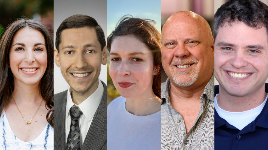 Collage of analytics employees in professional attire.